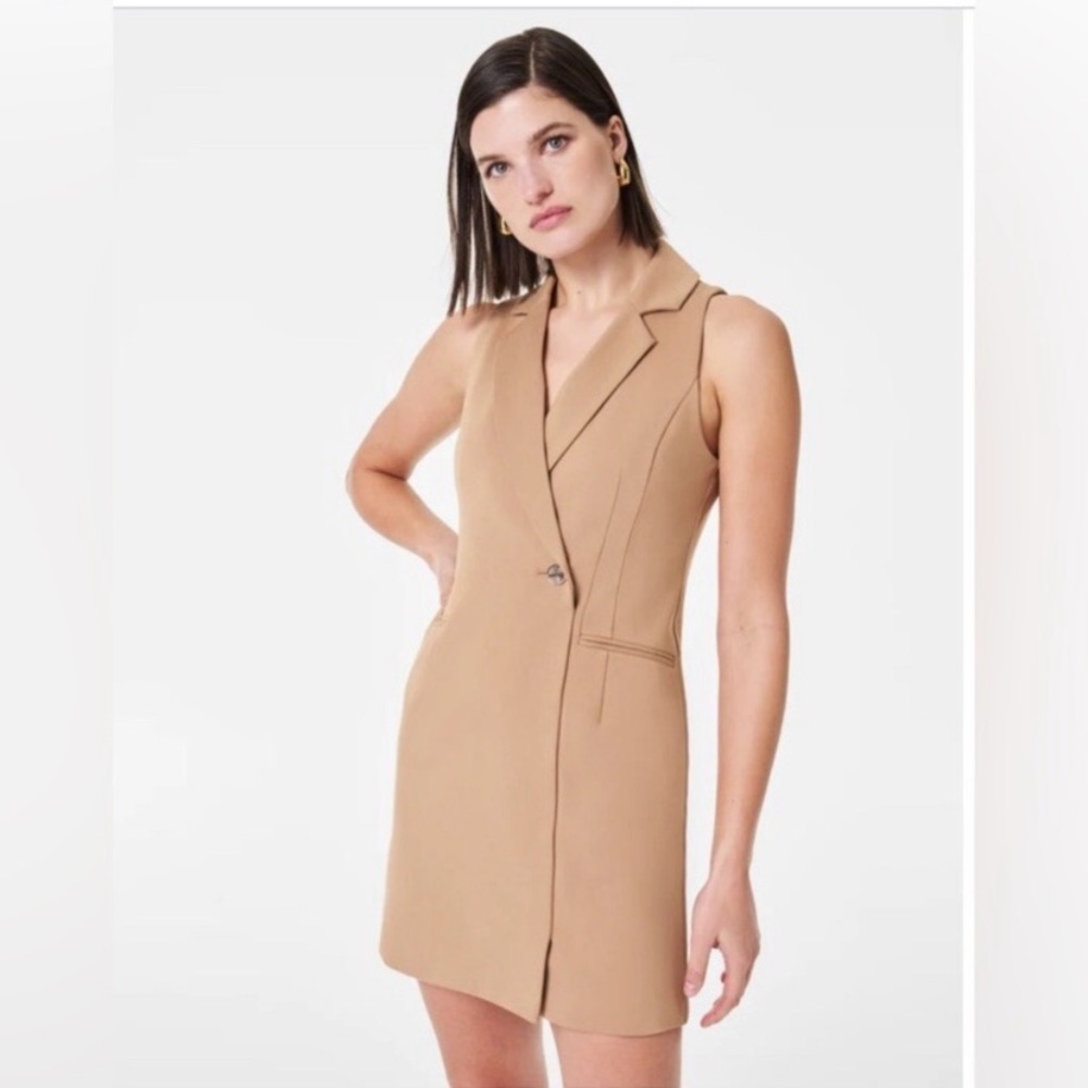 NWT SPANX Ponte Sleeveless Vest Dress in Toffee Tan Sz
2X button up rayon blend